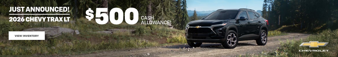 2026 Chevy Trax LT. $500 Cash Allowance.